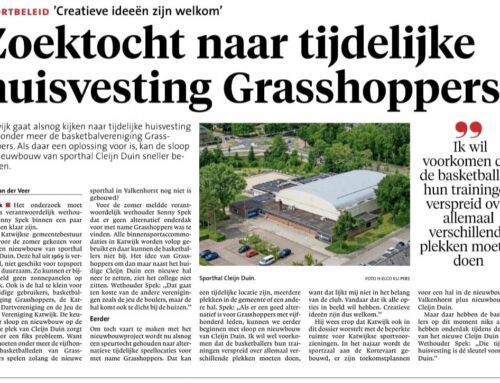 Zoektocht naar tijdelijke huisvesting GBI van Dijk Grasshoppers